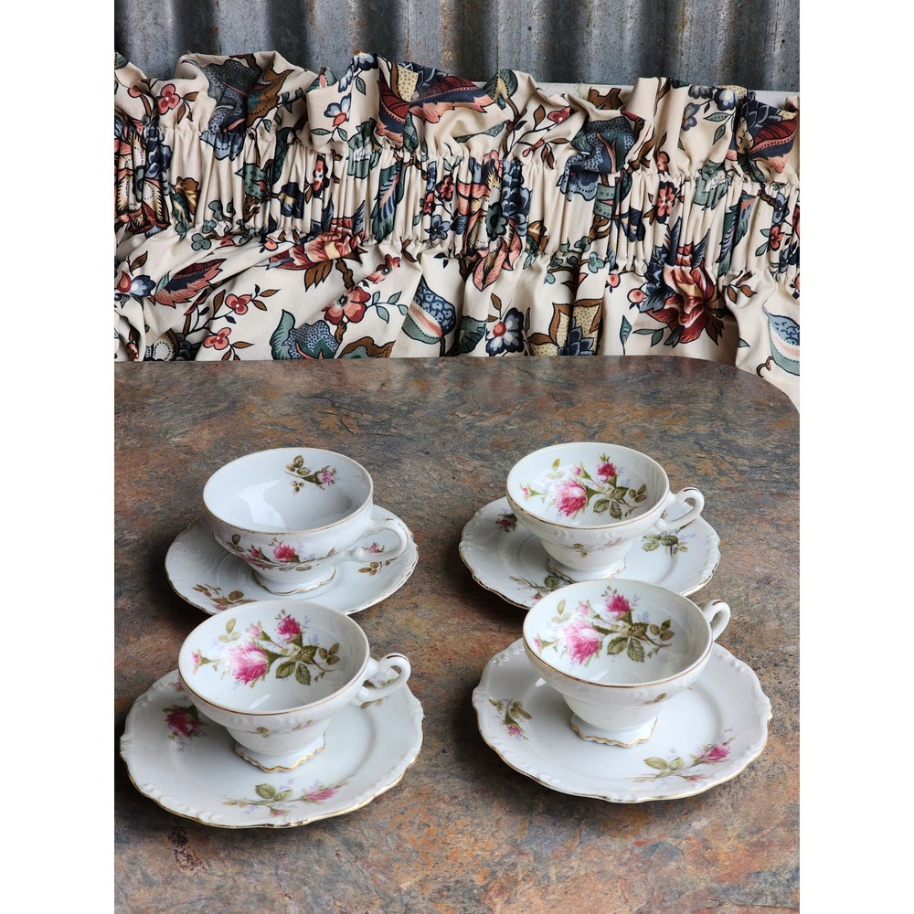 Shafford Japan Hand Painted Fine China Teacup/Coffee Cup 4 Pieces set